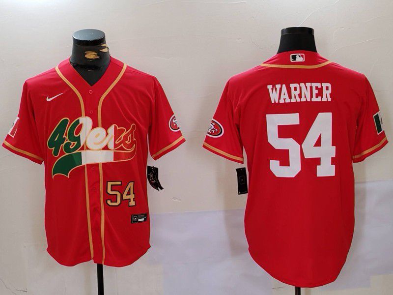 Men San Francisco 49ers #54 Warner Red Second generation Mexican Joint Name 2024 Nike Limited NFL Jersey style 2